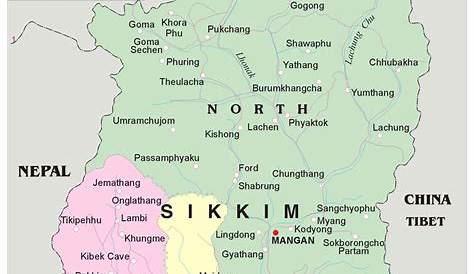 Sikkim in India Map. Illustrazione Vettoriale Mappa Sikkim