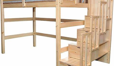 Loft Bed With Stairs Canada Encore Stairway Twin Grey Scanica