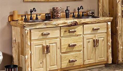 36" Real Cedar Log Cabin Bathroom Vanity in Honey Finish 