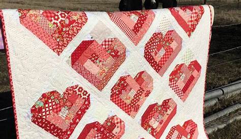 Scrappy Heart Log Cabin Quilt Pattern