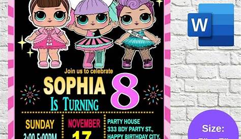 (FREE Printable) - LOL Surprise Dolls Birthday Party Invitation