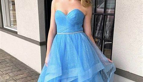 Long Frilly Prom Dresses Tea Length Rich Satin Party Dress For Girls