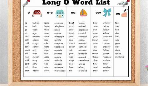 Long O Sound Words With Pictures