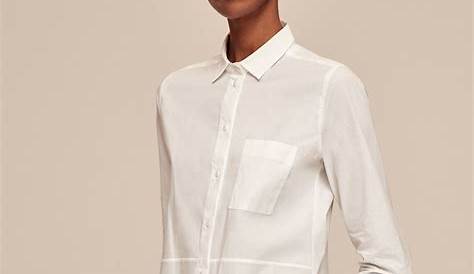 Longline White Shirt Womens Pintuck Bib Wing Collar Linen Cotton In