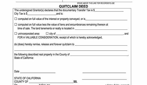 Quit Claim Deed Form Los Angeles County California | Deeds.com