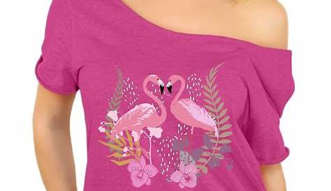 Awkward Styles Flamingo Love Off The Shoulder Tshirt for Women Summer