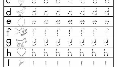 Lowercase Letter Tracing Worksheet