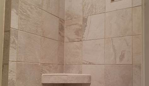 Lowe's Ivette White porcelain tile, Home Depot Arctic Storm accent and