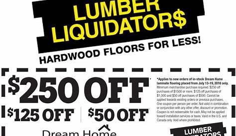 20 off laminate flooring at Lumber Liquidators, or online via promo