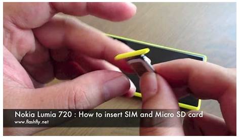 How to Insert SIM card and microSD card in Nokia Lumia 720 - YouTube