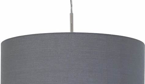 Lustre Tissus Gris Plafonnier Suspendu Moderne Tissu Diamètre 50 Cm