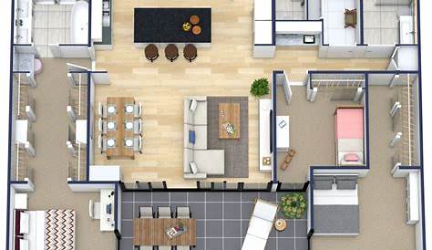 3 Bedroom Apartment Floor Plan Design | Floor Roma