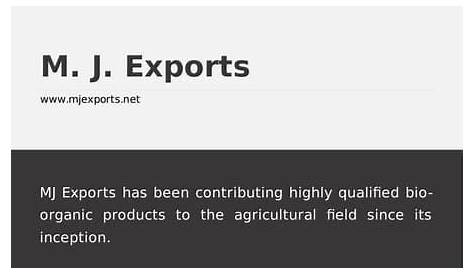 MJ Exports – MJ Exports