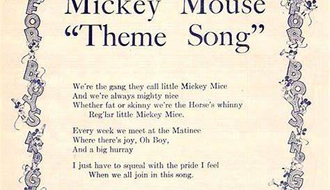 Unveiling The Timeless Magic Of Mickey Mouse Song Lyrics: Discoveries And Insights