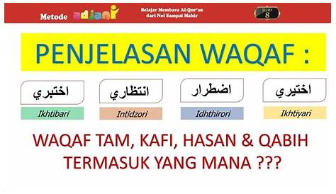 Waqaf Mutlaq Artinya - Latihan Online