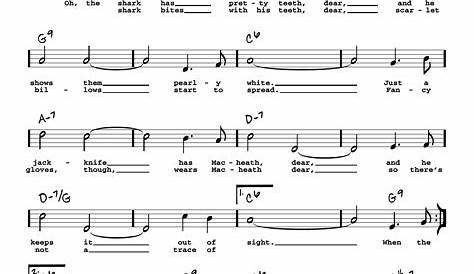 Darin Mack The Knife sheet music for voice, piano or guitar