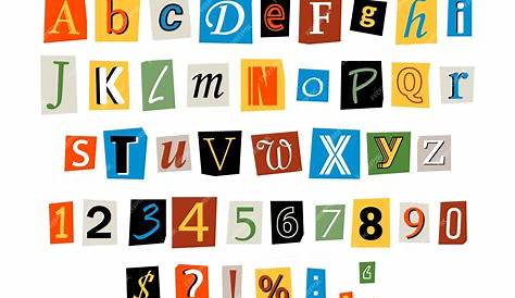 Ransom note 2- cut paper letters numbers Vector Image