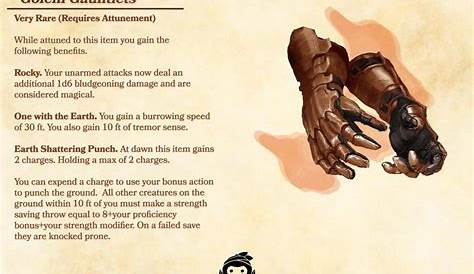 Golem Gauntlets (Let your unarmed fighters become one with the earth