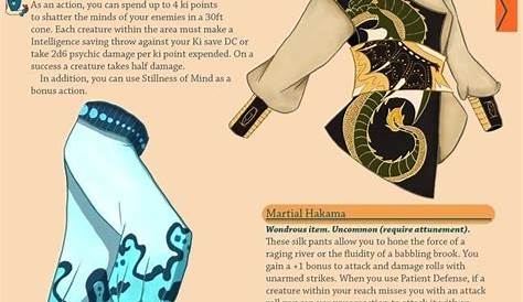 Monk Magic Items The Emerald Dragon. Martial Hakama idrous item