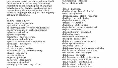 Malalim Na Salitang Tagalog Na Nagsisimula Sa Letrang E