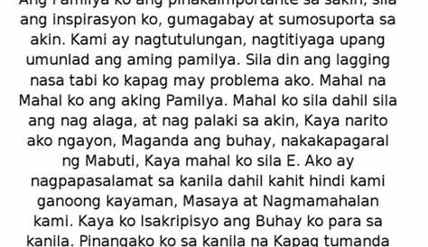 Tula Tungkol Sa Pagpapahalaga Ng Pamilya Sa Kanilang Kapaligiran | Hot