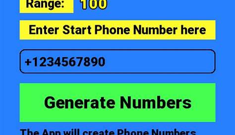 Mobile Number Generator 2.9.1.22
