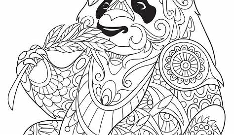 Panda, Coloring Pages for Adults, 1 Printable Coloring Page, Instant