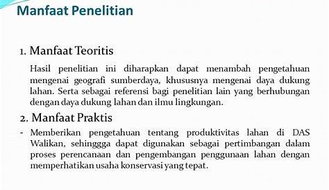 Contoh Manfaat Teoritis Skripsi - Riset