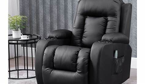 TECTAKE Fauteuil Relax Inclinable et Pivotant avec Repose Pieds Noir