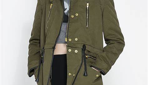 Manteau Vert Kaki Femme Zara Nuage Omettre Lhôtel Proie