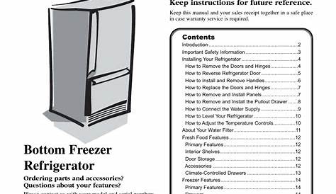 Manual For Amana Refrigerator