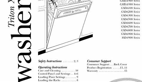 Manual For Ge Dishwasher