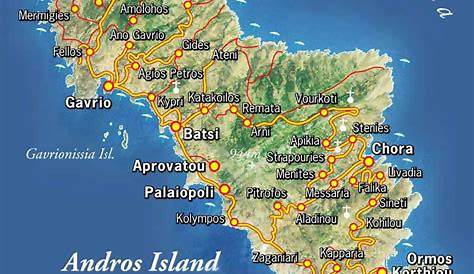 Andros Island Tourist Map Andros Island Greece • mappery