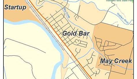 Map of Gold Bar city