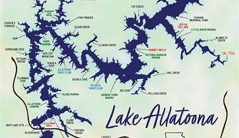 Lake Allatoona Waterproof Map 202 Kingfisher Maps, Inc.