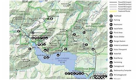 Printable Map of Lake Cushman Washington United States Etsy