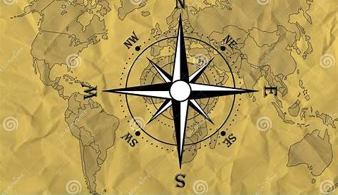 Map Of The World With Compass