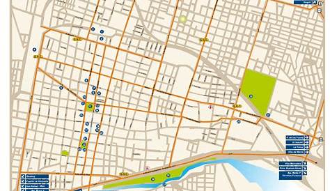Vector urbano mapa de la ciudad de San Luis Potosí, México Imagen