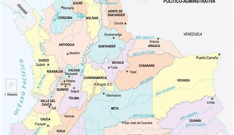 Mapa político de Colombia para imprimir Mapa de departamentos de