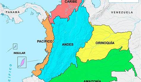 Croquis Regiones Colombia | Geografía Física | Divisiones Fisiográficas