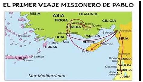 Mapa Del Recorrido Misionero De Pablo