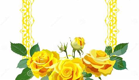 Rosas amarillas, Marco para photoshop. Marco PNG transparente, PSD