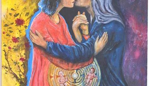 Maria & Elisabet, Ausmalbild (430×521) | Sonntagsschule basteln, Bibel