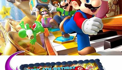 Mario Bros Nintendo Edible Cake Image Topper Personalized Picture 1/4