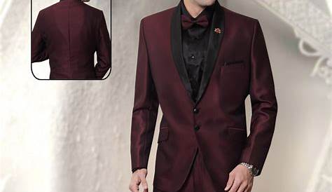 Maroon And Black Wedding Suit Lapel Styles, s Men