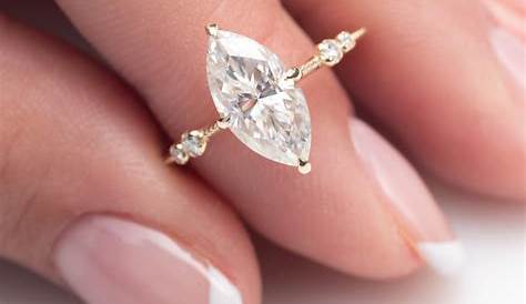 Marquise Cut Ring On Finger Diamond Engagement Art Deco ARTEMER