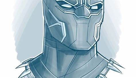 Marvel Black Panther Mask Drawing Colored Pencils