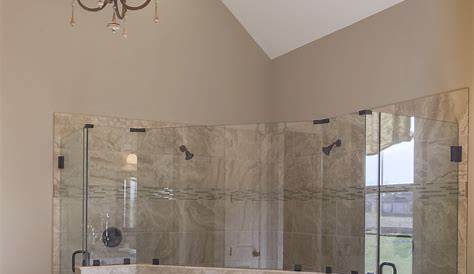 Master bath, freestanding tub, shower tile, bathroom chandelier Small