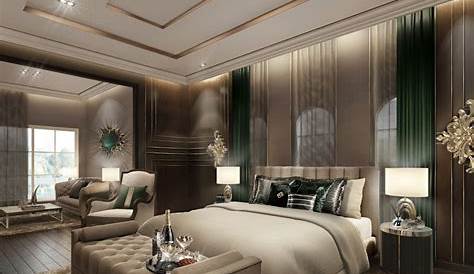 Luxury master bedroom design in classic style