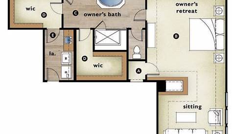 This master bedroom floor plan features a modern and private master